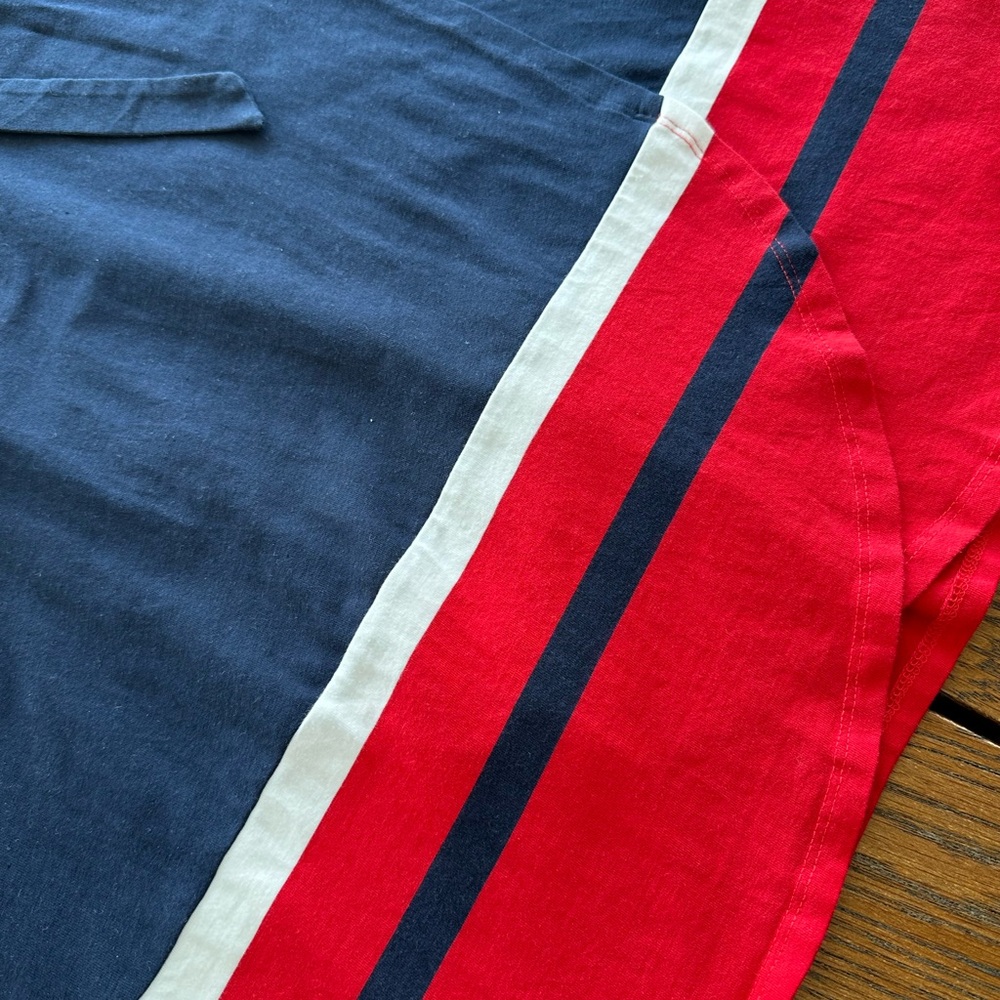 Tommy Hilfiger Sleeveless Navy Red White Striped Dress Tie-Waist | Size Small - Picture 6 of 10